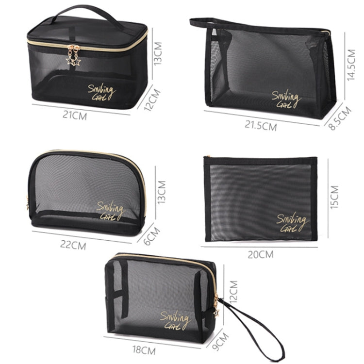 Travel Large Capacity Transparent Mesh Cosmetic Bag, Style: Semicircular - Storage Boxes by PMC Jewellery | Online Shopping South Africa | PMC Jewellery