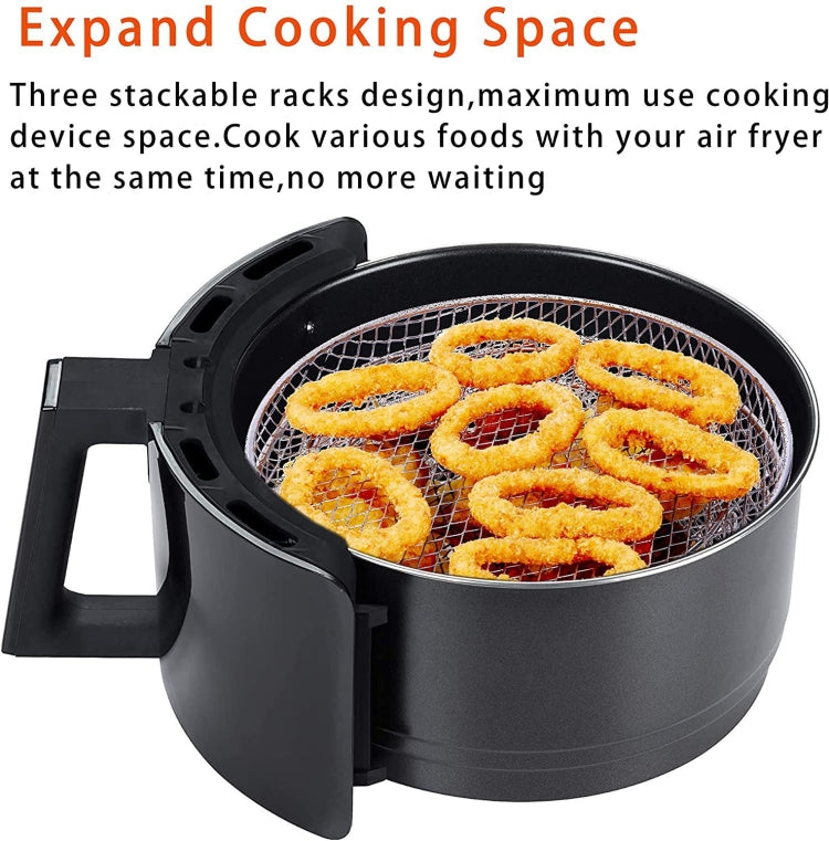 Air Fryer Accessories 8-inch Three Layer Round Grill Steam Rack - free shipping - PMC TechLife - Order now!