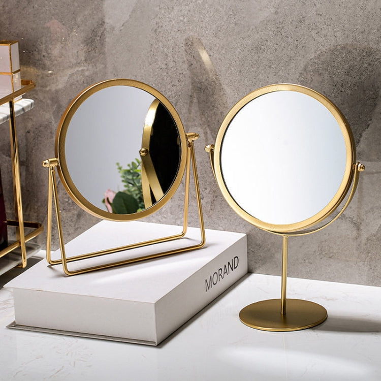 Desktop Makeup Mirror Simple Portable Mirror Rotating Dressing Mirror,Style: Gold Stand Model - Mirror by PMC Jewellery | Online Shopping South Africa | PMC Jewellery