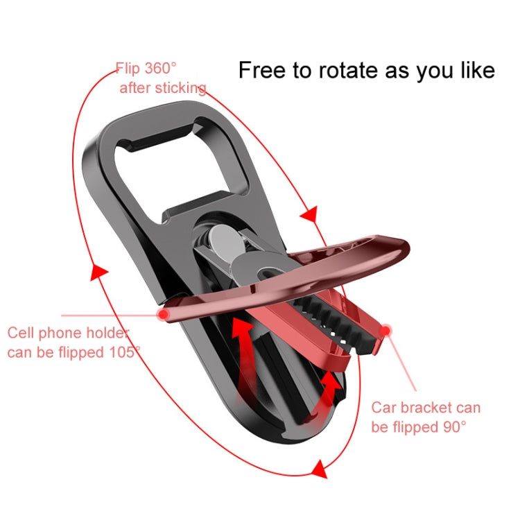 Multifunction Car Air Vent Phone Holder Finger Ring Phone Bracket Bottle Opener(Red) - free shipping - PMC TechLife - Order now!