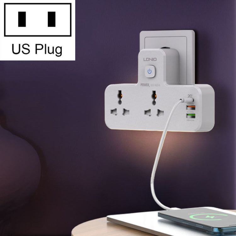 LDNIO SC2311 20W PD+QC 3.0 Multifunctional Home Fast Charging Socket with Night Light, Spec: US Plug - Extension Socket by LDNIO | Online Shopping South Africa | PMC TechLife | Buy Now Pay Later Mobicred