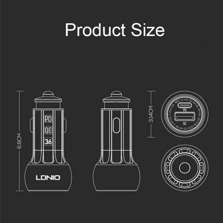 LDNIO C1 36W PD + QC 3.0 Car Fast Charger High Power Smart USB Car Charger with Micro USB Cable - Car Charger by LDNIO | Online Shopping South Africa | PMC Jewellery