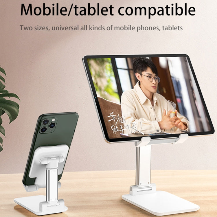 SSKY X5 Desktop Phone Live Foldable Tablet Bracket, Style: Double Rod Phone Version (White) - Desktop Holder by SSKY | Online Shopping South Africa | PMC Jewellery
