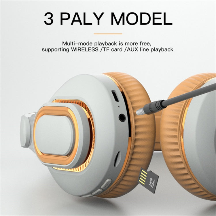 H7 Foldable Wireless Bluetooth Headset With Microphone Support TF Card, AUX(Gray) - Headset & Headphone by PMC TechLife | Online Shopping South Africa | PMC TechLife