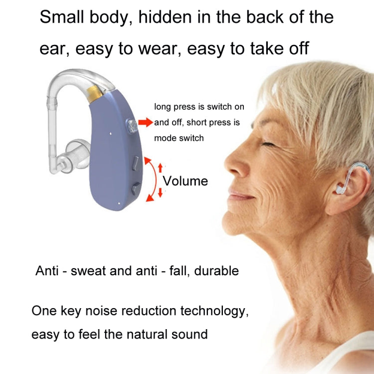 EN-T201A Digital Machine Elderly Charging Hearing Aid Sound Amplifier(Metal Blue) - Hearing Aids by PMC Jewellery | Online Shopping South Africa | PMC Jewellery