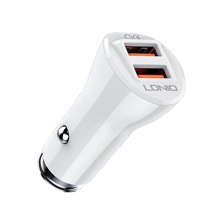 LDNIO C511Q 36W QC 3.0 Phone Fast Charger Dual-USB Ports Smart Car Charger with Micro USB Cable - Car Charger by LDNIO | Online Shopping South Africa | PMC Jewellery | Buy Now Pay Later Mobicred