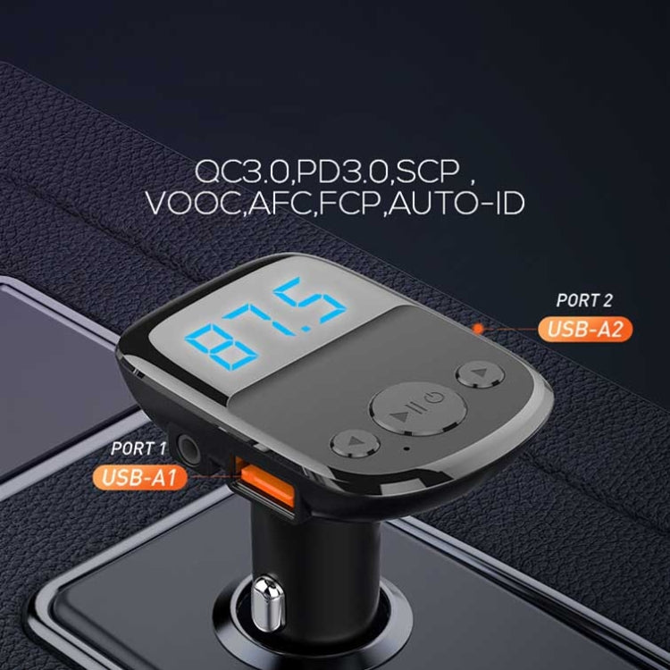 LDNIO C706Q QC3.0+AUTO-ID Car Bluetooth FM Music Digital Display Car Charger with Micro USB Cable - Car Charger by LDNIO | Online Shopping South Africa | PMC Jewellery