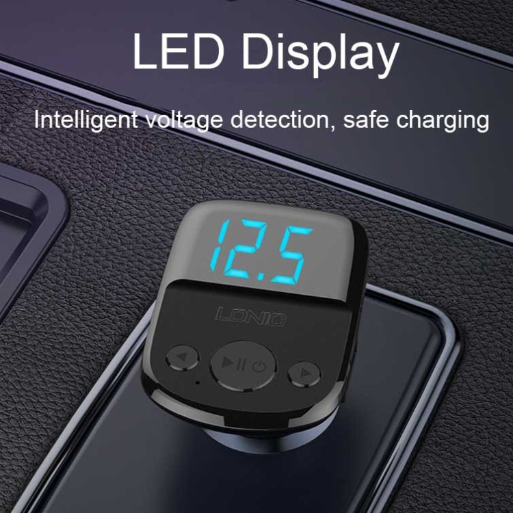 LDNIO C706Q QC3.0+AUTO-ID Car Bluetooth FM Music Digital Display Car Charger with Type-C/USB-C Cable - Car Charger by LDNIO | Online Shopping South Africa | PMC TechLife | Buy Now Pay Later Mobicred