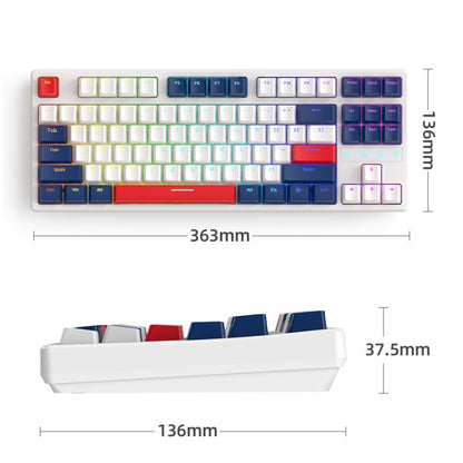 ZIYOU LANG K87 87-key RGB Bluetooth / Wireless / Wired Three Mode Game Keyboard, Cable Length: 1.5m, Style: Red Shaft (Water Green) - Wireless Keyboard by ZIYOU LANG | Online Shopping South Africa | PMC Jewellery