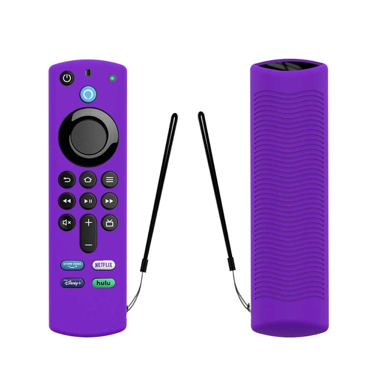 2 PCS Y27 For Alexa Voice Remote 3rd Gen Silicone Non-slip Protective Cover(Purple) - Remote Control Covers by PMC Jewellery | Online Shopping South Africa | PMC Jewellery
