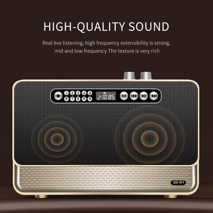 W1 Wooden HIFI Sound Effect Desktop Wireless Bluetooth Speaker(Gold) - Desktop Speaker by PMC Jewellery | Online Shopping South Africa | PMC Jewellery