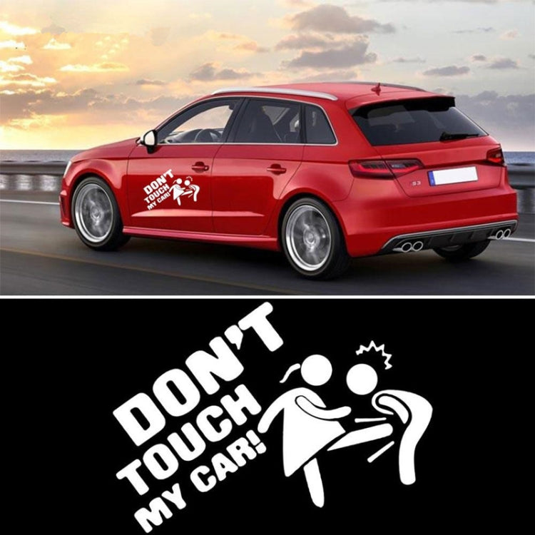 10pcs Car Sticker Do Not Touch My Car Personalised Reflective Warning Sticker(White) - Decorative Sticker by PMC TechLife | Online Shopping South Africa | PMC TechLife