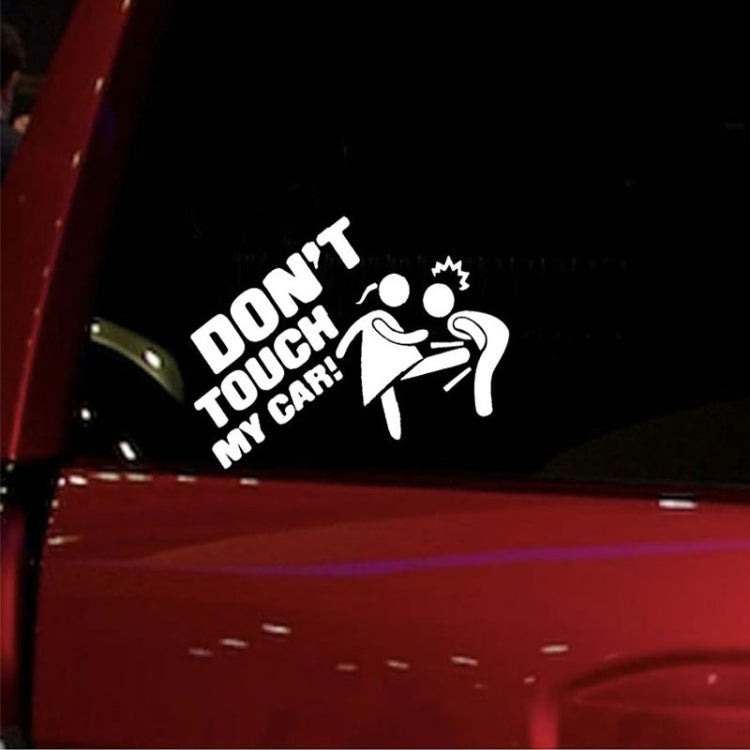 10pcs Car Sticker Do Not Touch My Car Personalised Reflective Warning Sticker(White) - Decorative Sticker by PMC TechLife | Online Shopping South Africa | PMC TechLife