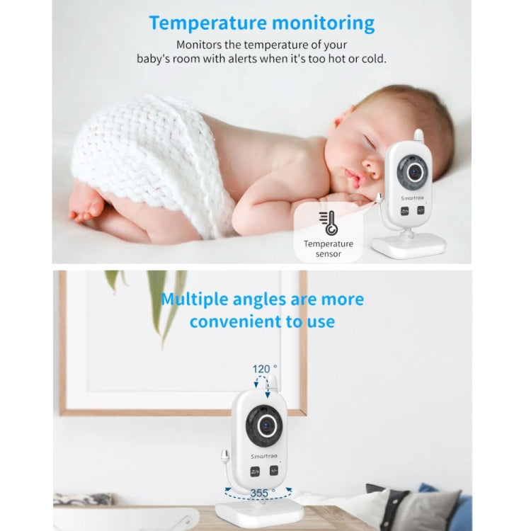 UU24 2.4 Inch Wireless Baby Monitor Camera Temperature Monitor 2 Way Audio VOX Lullaby EU Plug - Baby Monitor by PMC Jewellery | Online Shopping South Africa | PMC Jewellery