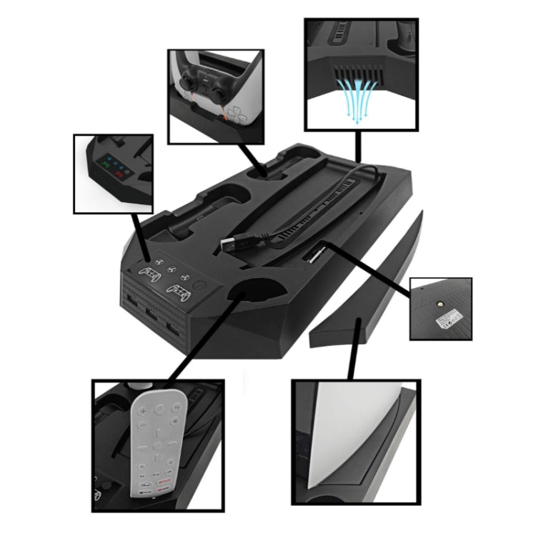 For PS5 DE/UHD 2 In 1 Handheld Console Cooling Stand Fan Base(White) - free shipping - PMC TechLife - Order now!