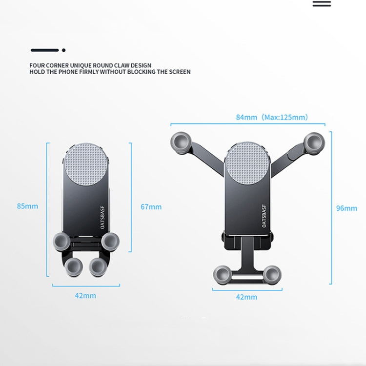 Oatsbasf Car Gravity Phone Holder For 4.7-6.9 Inch Phone,Spec: Air Outlet Type Silver - Car Holders by Oatsbasf | Online Shopping South Africa | PMC Jewellery