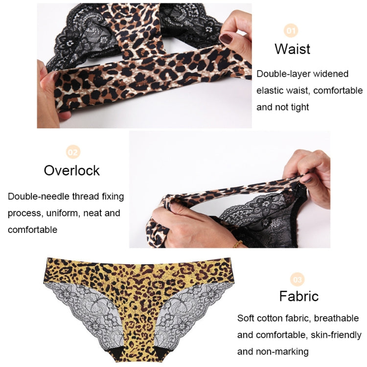 606 3pcs Sexy Lace One-piece Perspective Low-waist Ladies Underwear, Size: M(Colorful Leopard) - Ladies Underwear by PMC Jewellery | Online Shopping South Africa | PMC Jewellery