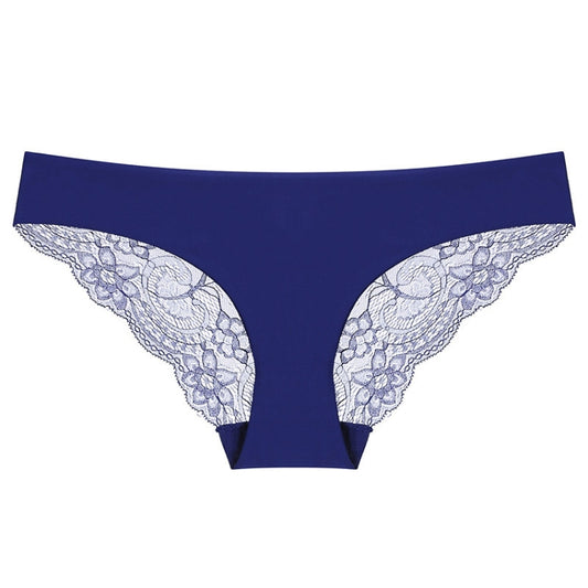 606 3pcs Sexy Lace One-piece Perspective Low-waist Ladies Underwear, Size: L(Blue) - Ladies Underwear by PMC Jewellery | Online Shopping South Africa | PMC Jewellery