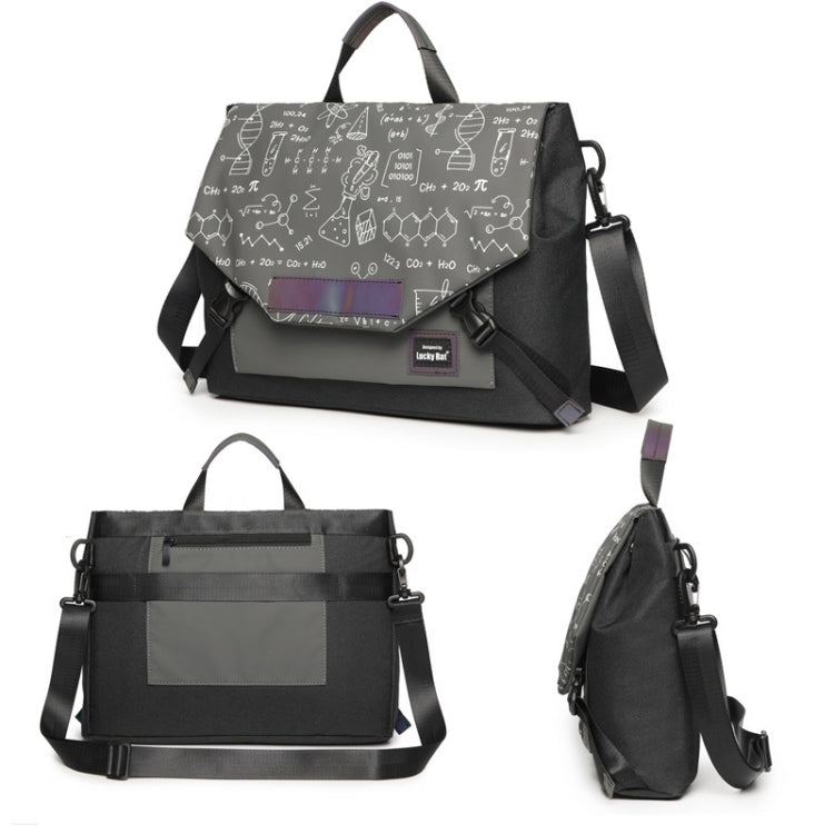 LUCKYBAT Laptop Bag Airbag Anti-drop Crossbody Handbag, Size: S 13.3-16 Inch(Black Equation) - 15 inch by PMC Jewellery | Online Shopping South Africa | PMC Jewellery