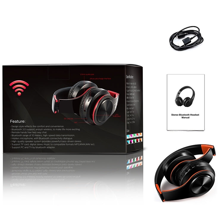 LPT660 Bluetooth Wireless Headset HIFI Stereo Sports Headphones(White+Orange) - Headset & Headphone by PMC Jewellery | Online Shopping South Africa | PMC Jewellery