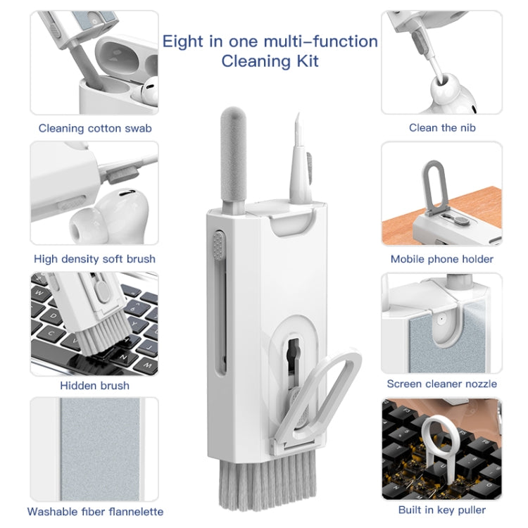 Q8 8-in-1 Multi-function Headset Cleaning Pen Keyboard Mobile Phone Cleaner(White) - Other Accessories by PMC TechLife | Online Shopping South Africa | PMC TechLife
