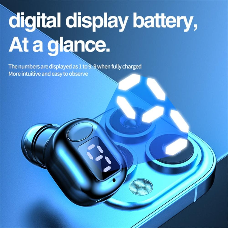 M5 Digital Display Bluetooth Headset Mini In-ear Invisible Headphones(White) - Bluetooth Earphone by PMC TechLife | Online Shopping South Africa | PMC TechLife