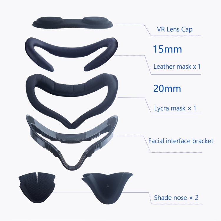 For Oculus Quest 2 VR Headset 6pcs/set Replacement Face Eye Pad Cushion(Black) -  by PMC TechLife | Online Shopping South Africa | PMC TechLife