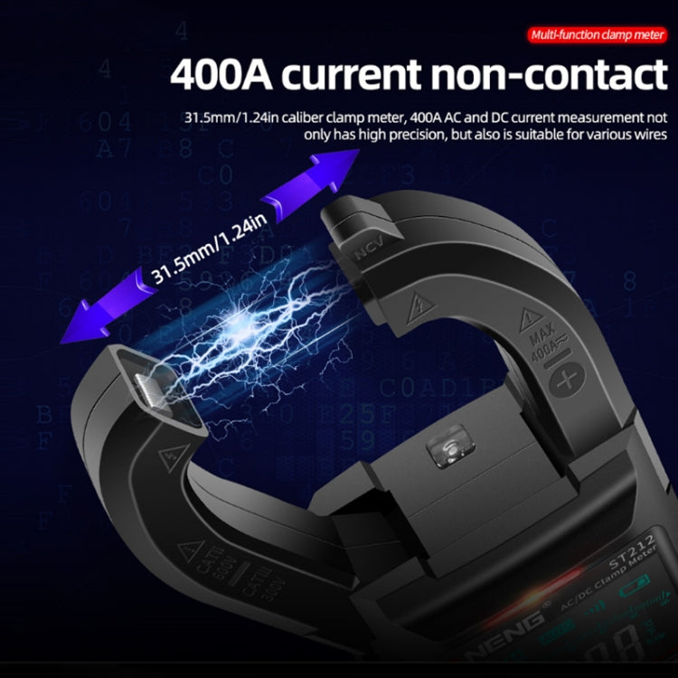 ANENG Large Screen Multi-Function Clamp Fully Automatic Smart Multimeter, Specification: ST212 Black DC Current - free shipping - PMC TechLife - Order now!