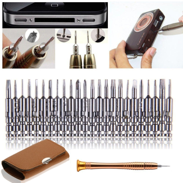 25 In 1 Screwdriver Batch Set Mobile Phone Notebook Repair Tool(Brown) - Screwdriver Set by PMC TechLife | Online Shopping South Africa | PMC TechLife