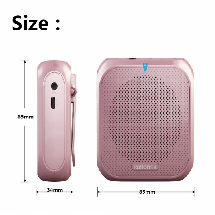 Rolton K400 Mini Audio Speaker Megaphone Voice Amplifier  Support FM Radio TF MP3(Rose Gold) - Microphone by Rolton | Online Shopping South Africa | PMC Jewellery