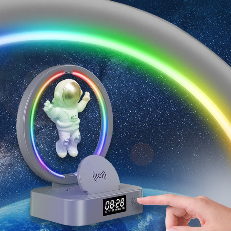 Y-558 Magnetic Levitation Astronaut TWS Bluetooth Speaker With RGB Light,Style: Golden Clock Model - Desktop Speaker by PMC TechLife | Online Shopping South Africa | PMC TechLife