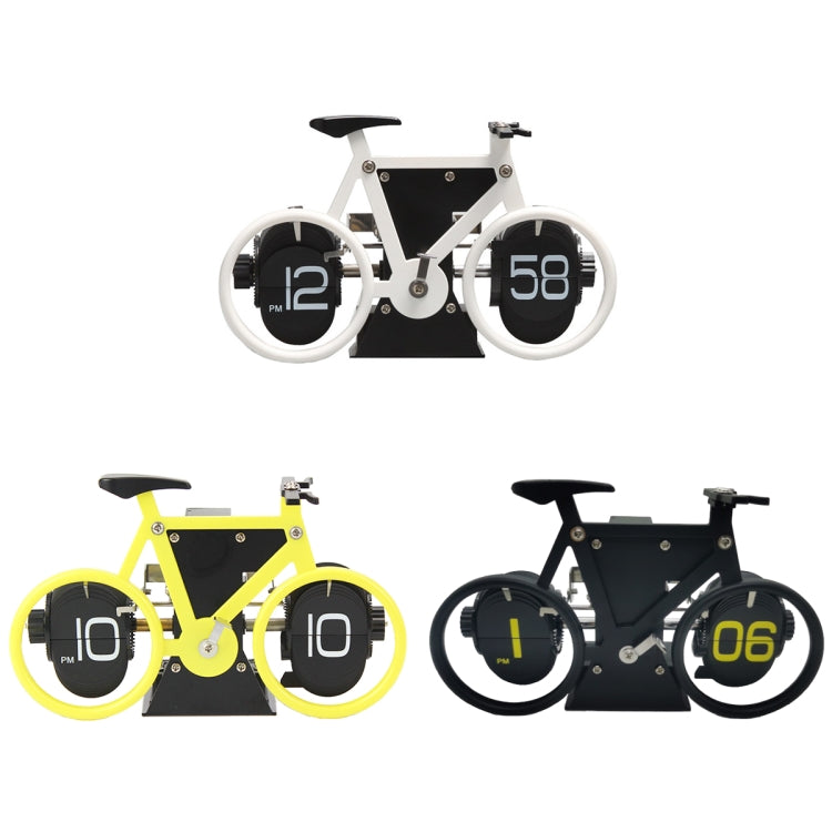 HY-F087 Retro Bicycle Shape Automatic Flip Home Decorative Turning Clock(White) - Novelty Clock by PMC TechLife | Online Shopping South Africa | PMC TechLife