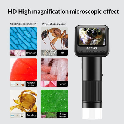 Apexel APL-MS008 Circuit Board Detection Amplification Delay Photography HD Microscopic Lens With Screen(Black) - Macro & Wide-angle by APEXEL | Online Shopping South Africa | PMC Jewellery | Buy Now Pay Later Mobicred