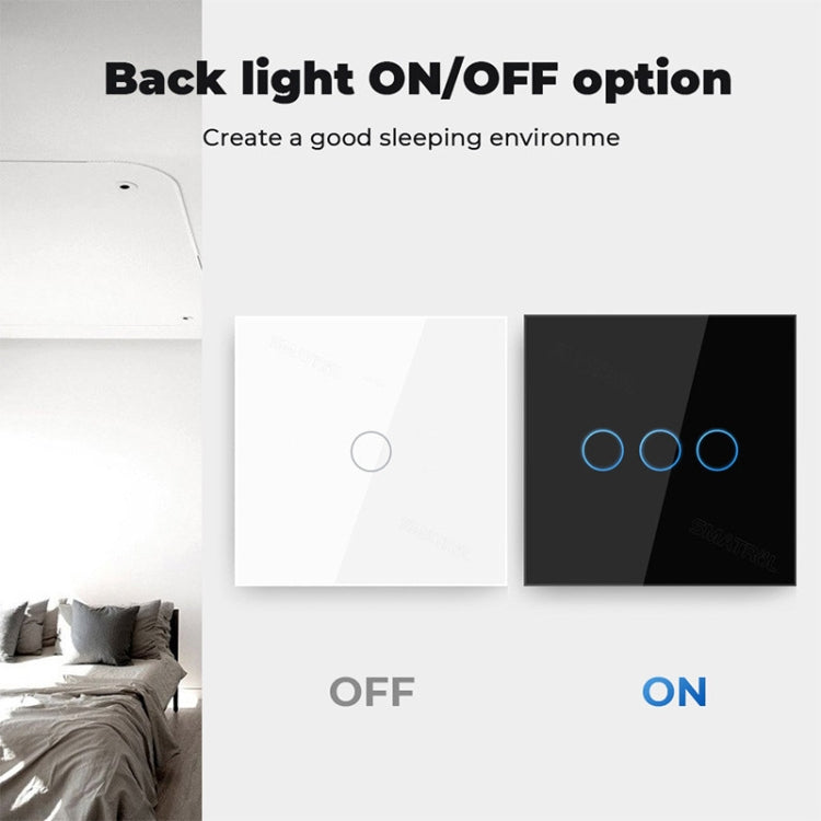 Tuya ZigBee Zero Firewire Touch Wall Remote Control Switch Light Control Voice Switch EU Plug, Style: 3 Gang (Black) - Smart Switch by PMC TechLife | Online Shopping South Africa | PMC TechLife