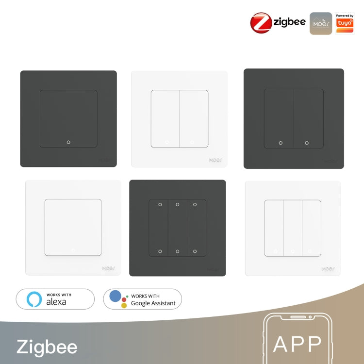 Tuya ZigBee Smart Single-fire Zero-fire Sharing Timing Voice Wall Switch EU Plug, Style: 1 Way (Gray Scene Casual Post) - Smart Switch by PMC TechLife | Online Shopping South Africa | PMC TechLife