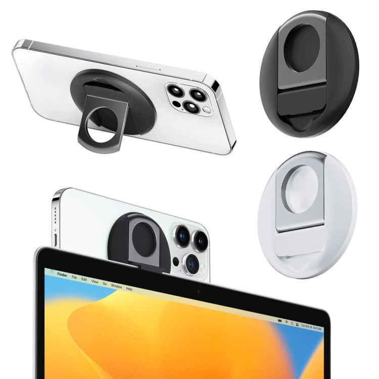 Magnetic Finger Ring Holder For MagSafe Phone MacBook Camera Mount Stand(Black) - Ring Holder by PMC TechLife | Online Shopping South Africa | PMC TechLife