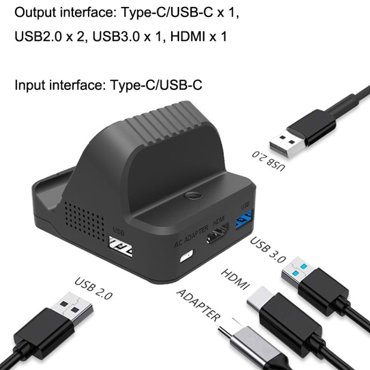 For Nintendo Switch / Switch OLED SW300 HDMI Video Casting Converter Cooling Fan Base Charger(Black) - Charger & Power by PMC TechLife | Online Shopping South Africa | PMC TechLife