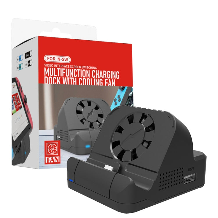 For Nintendo Switch / Switch OLED SW300 HDMI Video Casting Converter Cooling Fan Base Charger(Black) - Charger & Power by PMC TechLife | Online Shopping South Africa | PMC TechLife