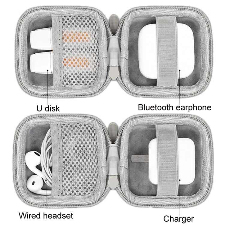 Baona BN-F003 Leather Digital Headphone Cable U Disk Storage Bag, Specification: Rectangular Black - Digital Storage Bag by Baona | Online Shopping South Africa | PMC TechLife | Buy Now Pay Later Mobicred