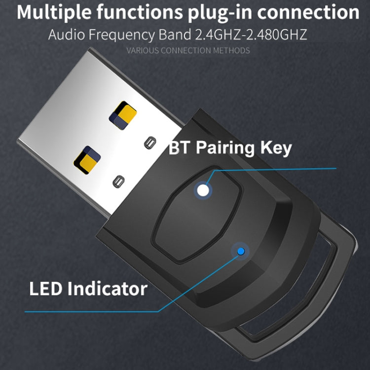 For PS4 / PS5 / PC HS-PS5101 Bluetooth 5.0 Adapter Audio Receiver Wireless Headset Transmitter(Black) - Audio Receiver Transmitter by PMC TechLife | Online Shopping South Africa | PMC TechLife