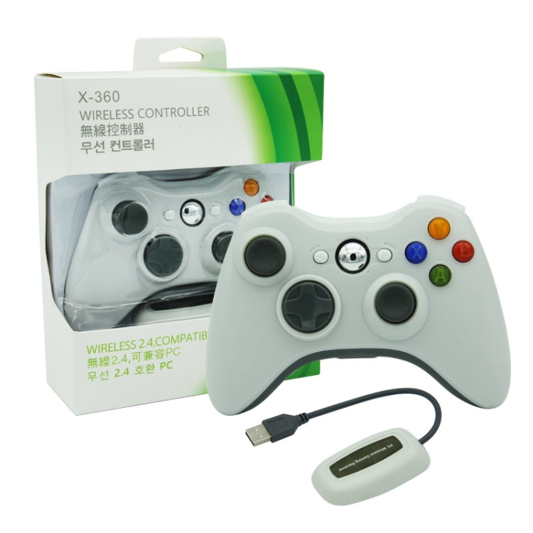 For Microsoft Xbox 360 / PC XB13 Dual Vibration Wireless 2.4G Gamepad With Receiver(White) - Gamepad by PMC Jewellery | Online Shopping South Africa | PMC Jewellery