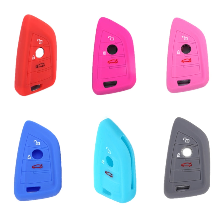 For BMW 1 Series X4/X2/XM5 2pcs Soft Silicone Remote Key Cover(Pink) - Car Key Cases by PMC TechLife | Online Shopping South Africa | PMC TechLife