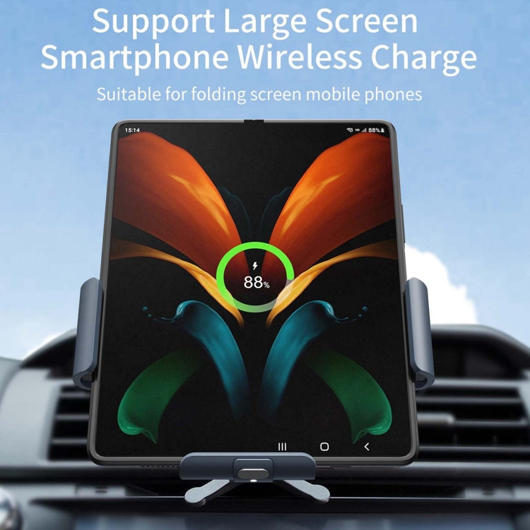 For Samsung Galaxy Z Fold4 / 3 S10 Folding Screen Mobile Phone Vehicle Bracket Dual Coil Wireless Charger - Wireless Charger Holders by PMC Jewellery | Online Shopping South Africa | PMC Jewellery