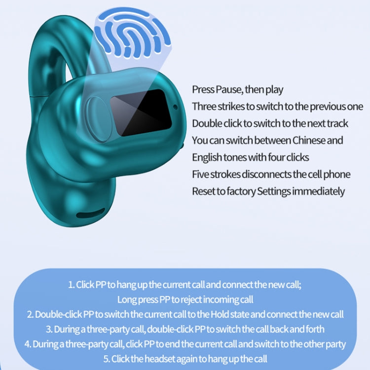 M10 IPX5 Waterproof Ear Clip Bluetooth Earphones, Style: Doble Black - Bluetooth Earphone by PMC TechLife | Online Shopping South Africa | PMC TechLife