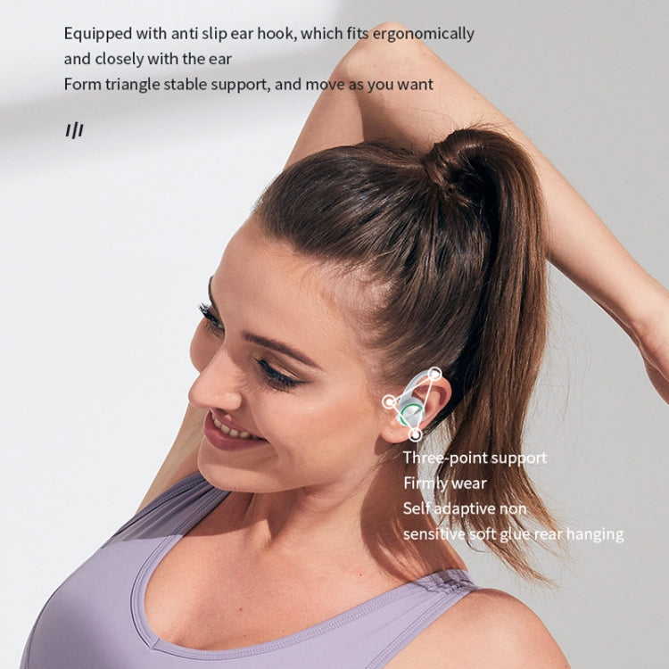 R201 With Charging Bin Hanging Ear Stereo Digital Display Bluetooth Earphones(Skin Color) - Bluetooth Earphone by PMC TechLife | Online Shopping South Africa | PMC TechLife