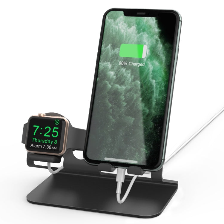 AhaStyle ST04 Aluminum Alloy Charging Base, For 4-8 inch Smart Phone&Apple Watch Series(Black) - Desktop Holder by AhaStyle | Online Shopping South Africa | PMC Jewellery