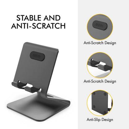 AhaStyle ST02 Mobile Phone Aluminum Alloy Fixed Bracket Storage Charging Base(Silver) - Desktop Holder by AhaStyle | Online Shopping South Africa | PMC Jewellery