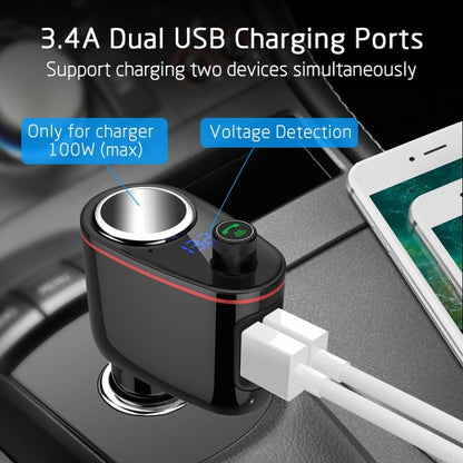 S-06 Bluetooth Multifunctional Car Cigarette Lighter 100W One for Two High Power Charger - Car Charger by PMC Jewellery | Online Shopping South Africa | PMC Jewellery