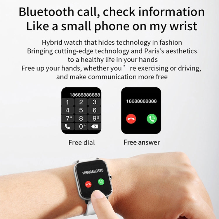 H10 1.69 inch Screen Bluetooth Call Smart Watch, Support Heart Rate/Blood Pressure/Sleep Monitoring, Color: Gold Net+Silicone - Smart Wear by PMC TechLife | Online Shopping South Africa | PMC TechLife