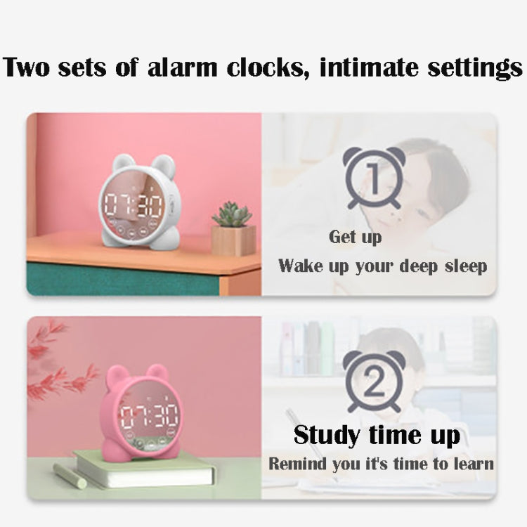 P1 Mini Card Mirror Clock Wireless Bluetooth Speaker with FM Radio(White) - Mini Speaker by PMC TechLife | Online Shopping South Africa | PMC TechLife